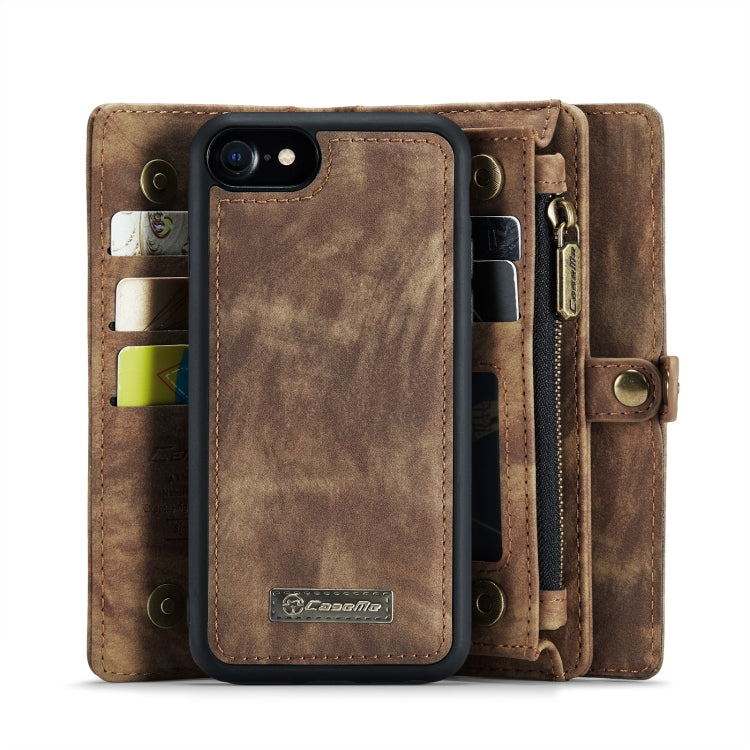 CaseMe for  iPhone 8 & 7  Multifunctional Leather Billfold with Detachable Magnetic PC Back Protective Case & Holder & 10 Card Slots & 3 Cash Slots & 1 Zipper Wallet & 2 Photo Frames & 3 Magnetic Clasps(Coffee) - More iPhone Cases by CaseMe | Online Shopping UK | buy2fix