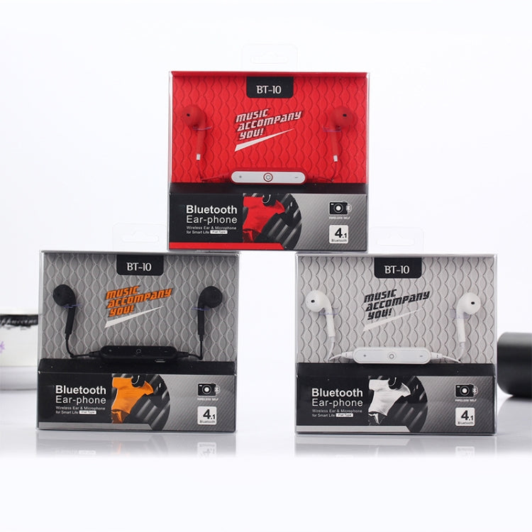 BT-10 Wireless Bluetooth Ear Headphone Sports Headset with Microphones, for Smartphone, Built-in Bluetooth Wireless Transmission, Transmission Distance: within 10m(White) - Sport Earphone by buy2fix | Online Shopping UK | buy2fix