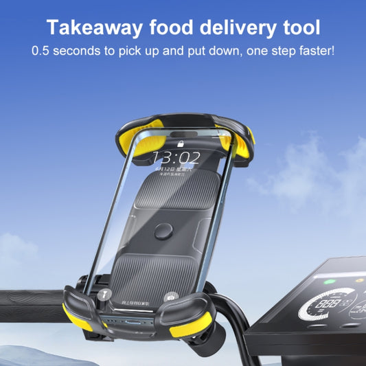 Motorcycle Bicycle Phone Riding Holder Bracket (Yellow) by buy2fix