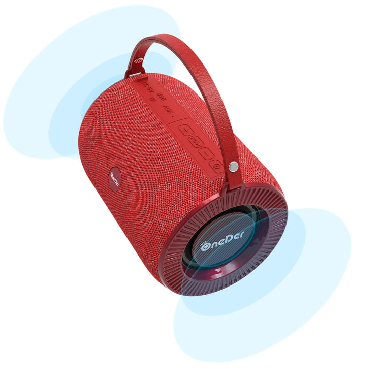Oneder V3 Outdoor Hand-held Wireless Bluetooth Speaker, Support Hands-free & FM & TF Card & AUX & USB Drive (Red) - Desktop Speaker by OneDer | Online Shopping UK | buy2fix