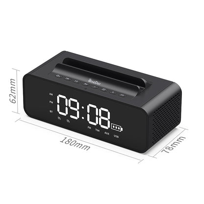 Oneder V06 Smart Sound Box Wireless Bluetooth Speaker, LED Screen Alarm Clock, Support Hands-free & FM & TF Card & AUX & USB Drive (Grey) - Desktop Speaker by OneDer | Online Shopping UK | buy2fix