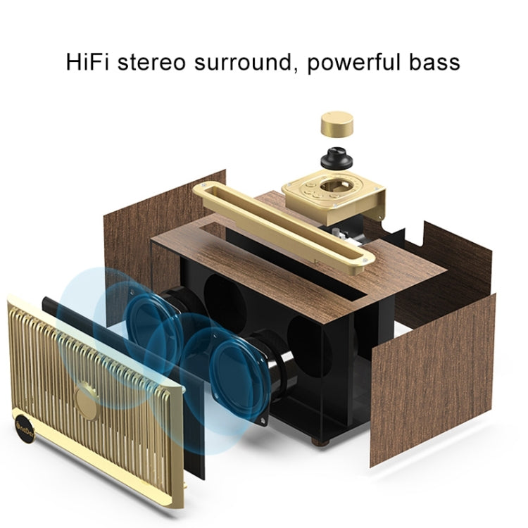 Oneder V6 Portable Wireless Bluetooth Speaker, Support Hands-free & FM & TF Card & AUX & USB Drive (Bronze) - Desktop Speaker by OneDer | Online Shopping UK | buy2fix
