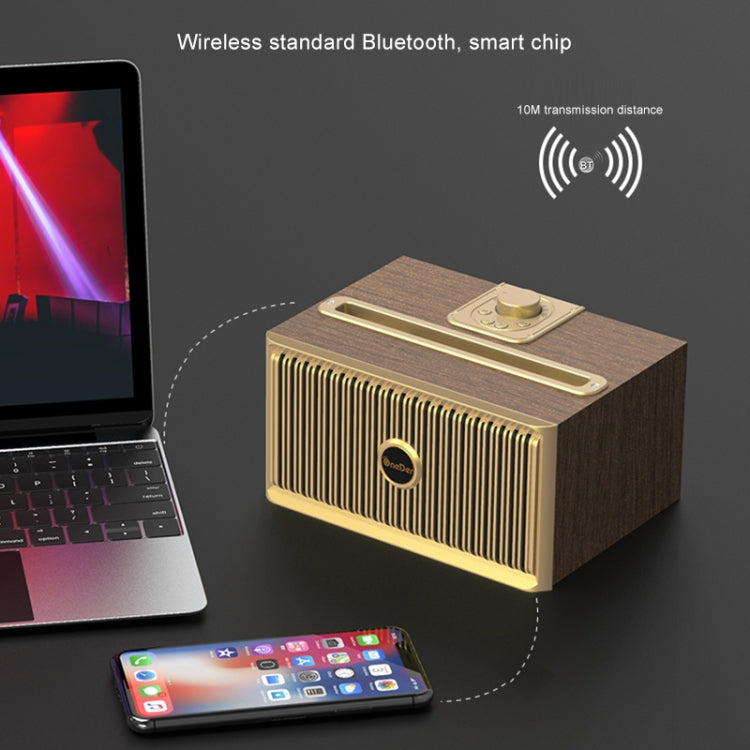 Oneder V6 Portable Wireless Bluetooth Speaker, Support Hands-free & FM & TF Card & AUX & USB Drive (Bronze) - Desktop Speaker by OneDer | Online Shopping UK | buy2fix