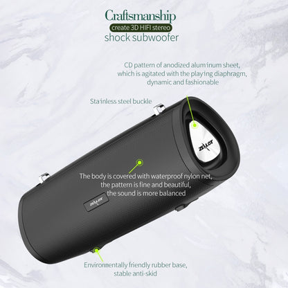 ZEALOT S39 Portable Subwoofer Wireless Bluetooth Speaker with Built-in Mic, Support Hands-Free Call & TF Card & AUX (Black) - Desktop Speaker by ZEALOT | Online Shopping UK | buy2fix