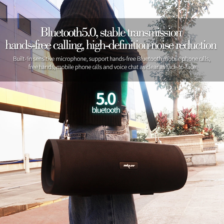 ZEALOT S39 Portable Subwoofer Wireless Bluetooth Speaker with Built-in Mic, Support Hands-Free Call & TF Card & AUX (Black) - Desktop Speaker by ZEALOT | Online Shopping UK | buy2fix