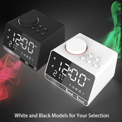 K11 Creative LED Bluetooth 4.2 Speaker Alarm Clock Music Display Radio, US Plug(Black) - Desktop Speaker by buy2fix | Online Shopping UK | buy2fix