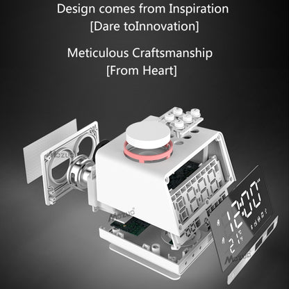 K11 Creative LED Bluetooth 4.2 Speaker Alarm Clock Music Display Radio, US Plug(White) - Desktop Speaker by buy2fix | Online Shopping UK | buy2fix