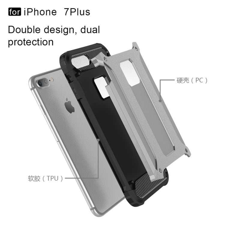 For iPhone 7 Plus Magic Armor TPU + PC Combination Case(Grey) by buy2fix