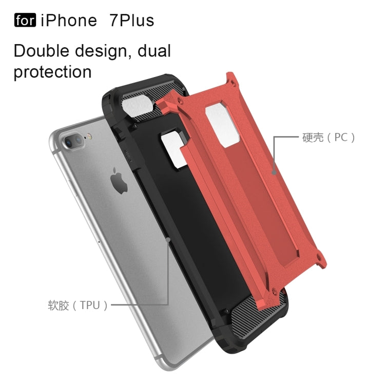 For iPhone 7 Plus Magic Armor TPU + PC Combination Case(Red) by buy2fix