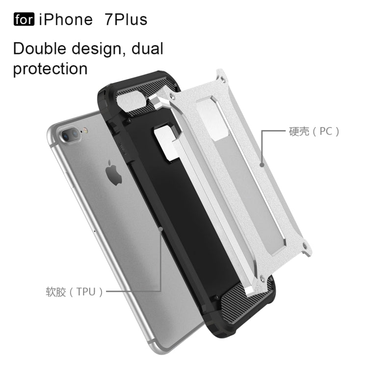 For iPhone 7 Plus Magic Armor TPU + PC Combination Case(Silver) by buy2fix