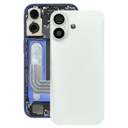For iPhone 17 Glass Battery Back Cover with Camera Lens Frame(White)