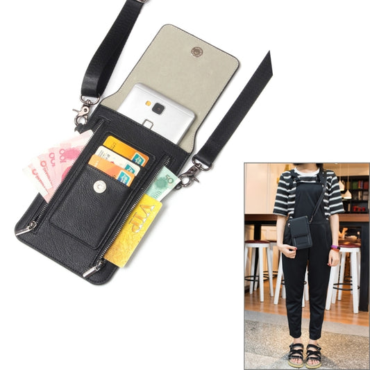 6.3 inch and Below Universal PU Leather Double Zipper Shoulder Carrying Bag with Card Slots & Wallet for Sony, Huawei, Meizu, Lenovo, ASUS, Cubot, Oneplus, Dreami, Oukitel, Xiaomi, Ulefone, Letv, DOOGEE, Vkworld, and other Smartphones (Black) - More iPhone Cases by buy2fix | Online Shopping UK | buy2fix