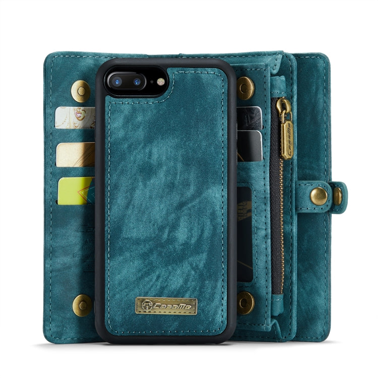 CaseMe for iPhone 8 Plus & 7 Plus   Multifunctional Leather Billfold with Detachable Magnetic PC Back Protective Case & Holder & 11 Card Slots & 3 Cash Slots & 1 Zipper Wallet & 2 Photo Frames & 3 Magnetic Clasps(Blue) - More iPhone Cases by CaseMe | Online Shopping UK | buy2fix