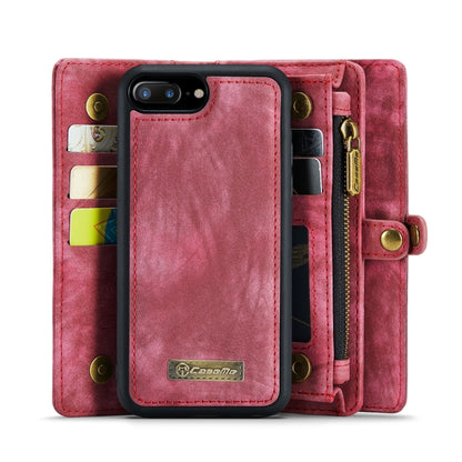 CaseMe for iPhone 8 Plus & 7 Plus   Multifunctional Leather Billfold with Detachable Magnetic PC Back Protective Case & Holder & 11 Card Slots & 3 Cash Slots & 1 Zipper Wallet & 2 Photo Frames & 3 Magnetic Clasps(Red) - More iPhone Cases by CaseMe | Online Shopping UK | buy2fix