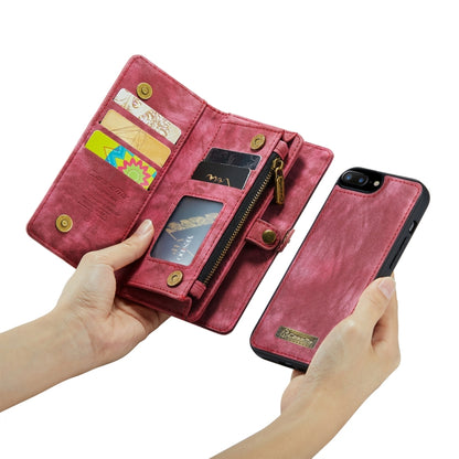 CaseMe for iPhone 8 Plus & 7 Plus   Multifunctional Leather Billfold with Detachable Magnetic PC Back Protective Case & Holder & 11 Card Slots & 3 Cash Slots & 1 Zipper Wallet & 2 Photo Frames & 3 Magnetic Clasps(Red) - More iPhone Cases by CaseMe | Online Shopping UK | buy2fix