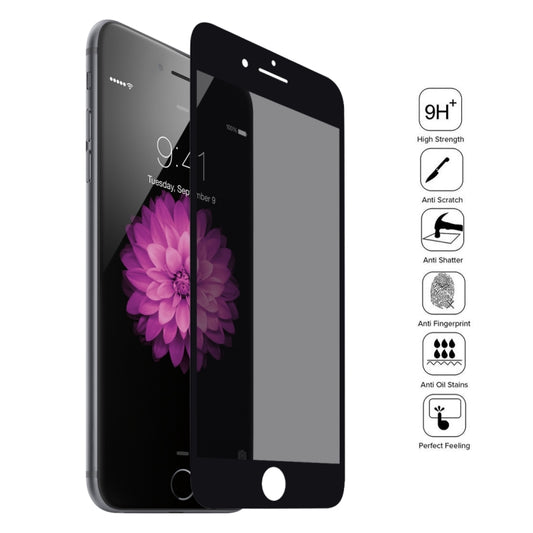 9H 6D Anti-peep Tempered Glass Film for iPhone SE 2022 / 2020 / 8 / 7(Black) by buy2fix