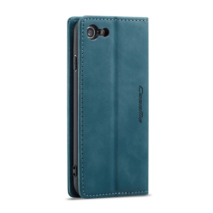 CaseMe-013 Multifunctional Retro Frosted Horizontal Flip Leather Case for iPhone 7 / 8, with Card Slot & Holder & Wallet(Blue) by CaseMe