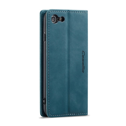 CaseMe-013 Multifunctional Retro Frosted Horizontal Flip Leather Case for iPhone 7 / 8, with Card Slot & Holder & Wallet(Blue) by CaseMe