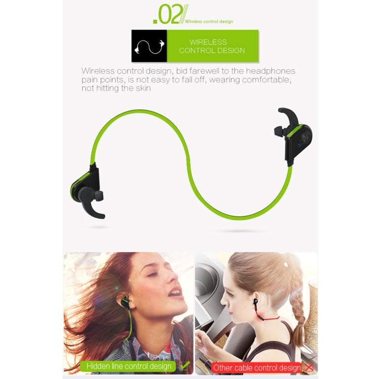 S20 Magnetic Switch Sweatproof Motion Wireless Bluetooth In-Ear Headset with Indicator Light  & Mic, Distance: 10m, For iPad, Laptop, iPhone, Samsung, HTC, Huawei, Xiaomi, and Other Smart Phones(Green) - Bluetooth Earphone by buy2fix | Online Shopping UK | buy2fix