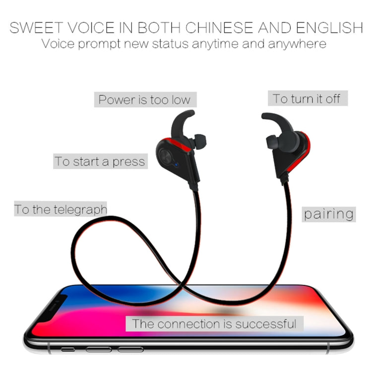 S20 Magnetic Switch Sweatproof Motion Wireless Bluetooth In-Ear Headset with Indicator Light  & Mic, Distance: 10m, For iPad, Laptop, iPhone, Samsung, HTC, Huawei, Xiaomi, and Other Smart Phones(Red) - Bluetooth Earphone by buy2fix | Online Shopping UK | buy2fix