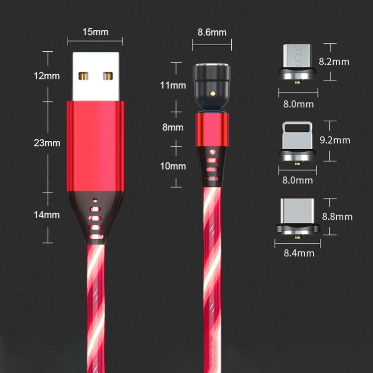 2.4A USB to 8 Pin 540 Degree Bendable Streamer Magnetic Data Cable, Cable Length: 1m(Red) - Charging Cable & Head by buy2fix | Online Shopping UK | buy2fix