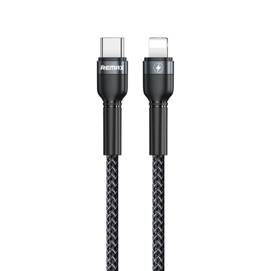REMAX RC-171 Jany Series 1m PD20W USB to 8 Pin Aluminum Alloy Braid Fast Charging Data Cable (Black) - Normal Style Cable by REMAX | Online Shopping UK | buy2fix
