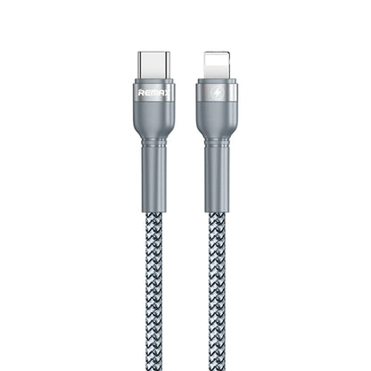 REMAX RC-171 Jany Series 1m PD20W USB to 8 Pin Aluminum Alloy Braid Fast Charging Data Cable (Silver) - Normal Style Cable by REMAX | Online Shopping UK | buy2fix