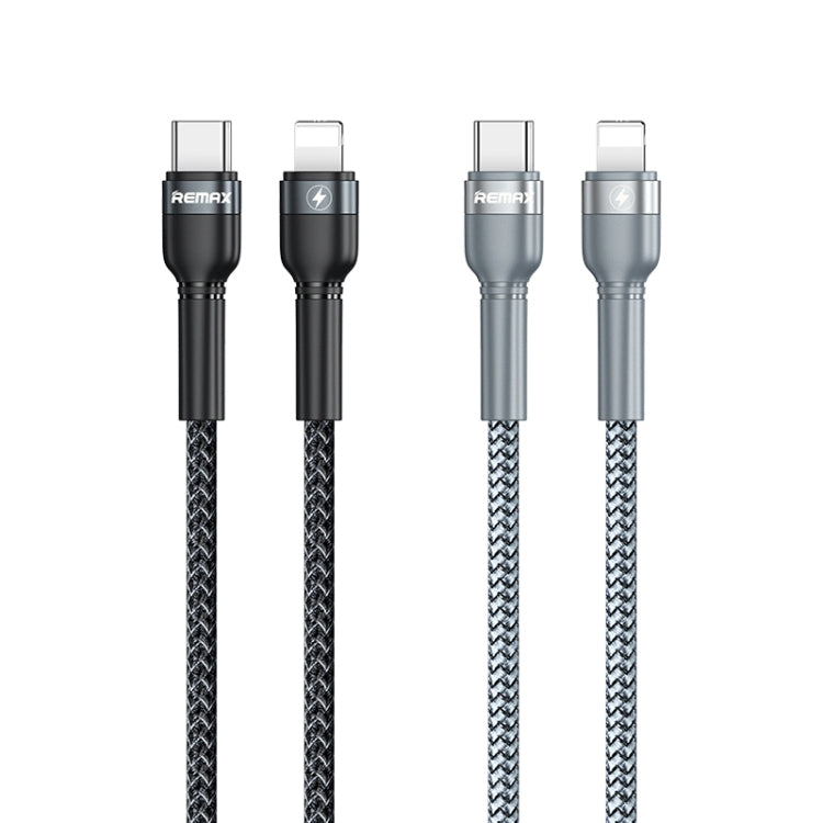 REMAX RC-171 Jany Series 1m PD20W USB to 8 Pin Aluminum Alloy Braid Fast Charging Data Cable (Silver) - Normal Style Cable by REMAX | Online Shopping UK | buy2fix