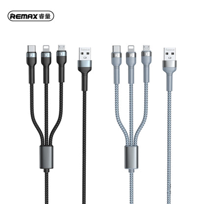 REMAX RC-124th Jany Series 3.1A 3 in 1 USB to Type-C + 8 Pin + Micro USB Charging Cable, Cable Length: 1.2m(Silver) - Multifunction Cable by REMAX | Online Shopping UK | buy2fix