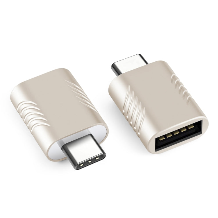 2 PCS SBT-148 USB-C / Type-C Male to USB 3.0 Female Zinc Alloy Adapter(Champagne Gold) - Converter & Adapter by buy2fix | Online Shopping UK | buy2fix