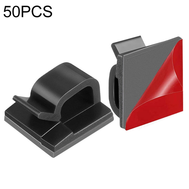 HG2392 50 PCS Desktop Data Cable Organizer Fixing Clip, Gum Type: Red and Grey(Black) by buy2fix