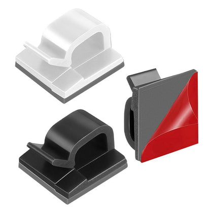 HG2392 50 PCS Desktop Data Cable Organizer Fixing Clip, Gum Type: Red and Grey(Black) by buy2fix