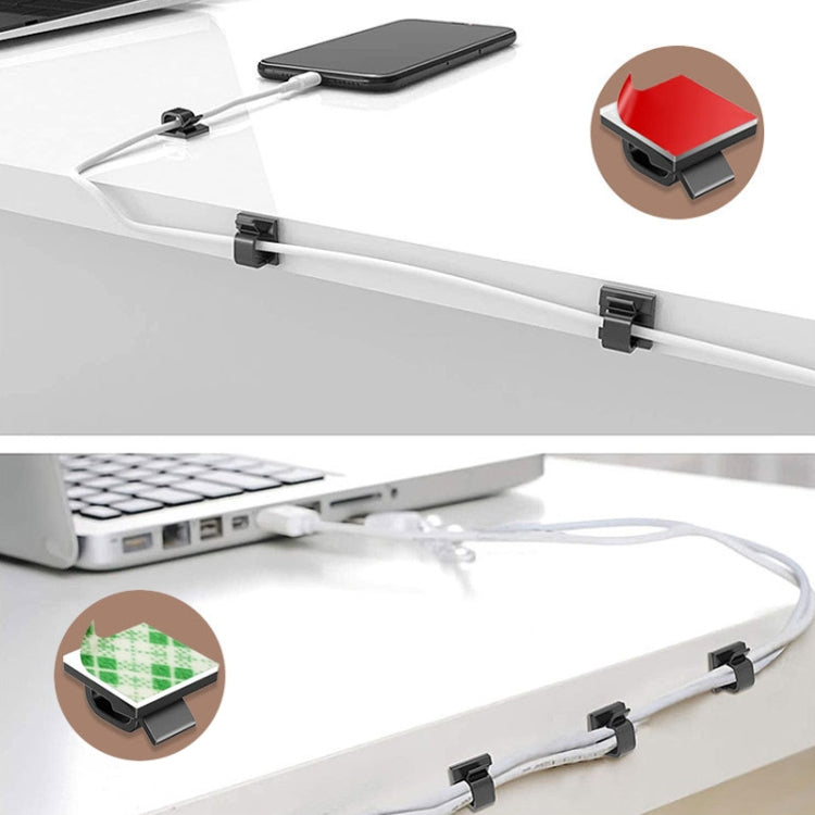 HG2392 50 PCS Desktop Data Cable Organizer Fixing Clip, Gum Type: Red and Grey(Black) by buy2fix