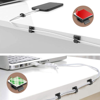 HG2392 50 PCS Desktop Data Cable Organizer Fixing Clip, Gum Type: Red and Grey(Black) by buy2fix