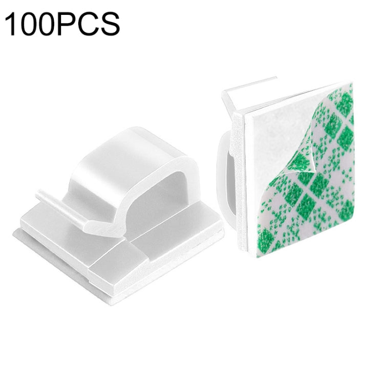 HG2392 100 PCS Desktop Data Cable Organizer Fixing Clip, Gum Type: Green and White(White) by buy2fix
