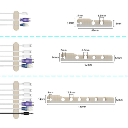 HG2715 3 PCS 7 Holes Desktop Charging Data Cable Organizer Winder - Cable Organizer by buy2fix | Online Shopping UK | buy2fix