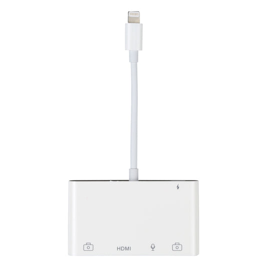 4 in 1 8 Pin to Dual USB + 3.5mm AUX + HDMI OTG Audio Digital AV Adapter by buy2fix