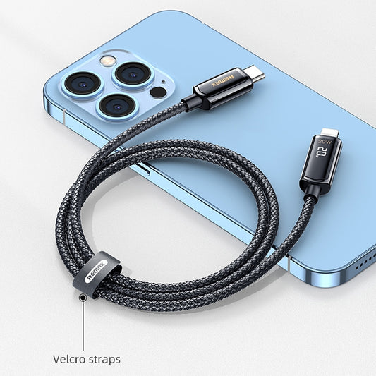REMAX RC-128i 20W Type-C / USB-C to 8 Pin Intelligent Digital Display Zinc Alloy Braided Charging Data Cable, Length: 1.2m(Tarnish) by REMAX