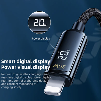 REMAX RC-128i 20W Type-C / USB-C to 8 Pin Intelligent Digital Display Zinc Alloy Braided Charging Data Cable, Length: 1.2m(Tarnish) - Normal Style Cable by REMAX | Online Shopping UK | buy2fix