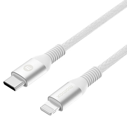 MOMAX DL51D Type-C / USB-C to 8 Pin PD Braided Fast Charging Cable, Length: 1.2m (White) - Normal Style Cable by MOMAX | Online Shopping UK | buy2fix