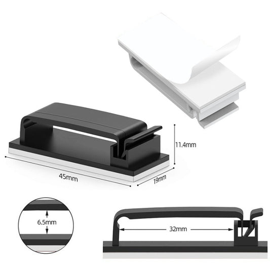HG2613 20 PCS Desktop Data Cable Organizer Fixing Clip (Black) by buy2fix
