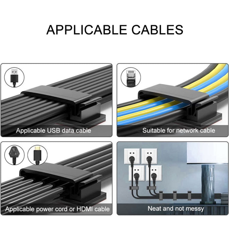 HG2613 20 PCS Desktop Data Cable Organizer Fixing Clip (Black) by buy2fix