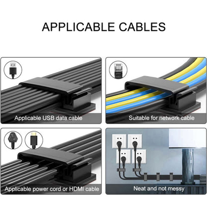 HG2613 20 PCS Desktop Data Cable Organizer Fixing Clip (Black) by buy2fix