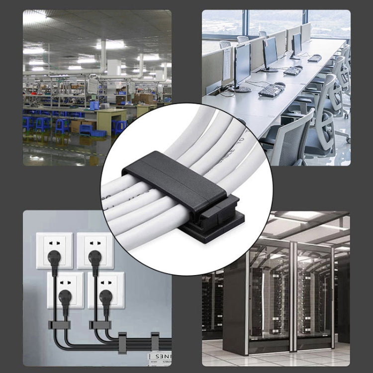 HG2613 20 PCS Desktop Data Cable Organizer Fixing Clip (Black) by buy2fix