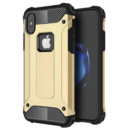 For iPhone X / XS Magic Armor TPU + PC Combination Case(Gold) by buy2fix
