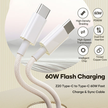 ROCK Z20 1m PD60W USB-C / Type-C to USB-C / Type-C Fast Charging Data Cable - USB-C & Type-C Cable by ROCK | Online Shopping UK | buy2fix