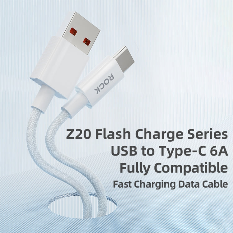 ROCK Z20 1m 6A USB to USB-C / Type-C Fast Charging Data Cable - USB-C & Type-C Cable by ROCK | Online Shopping UK | buy2fix