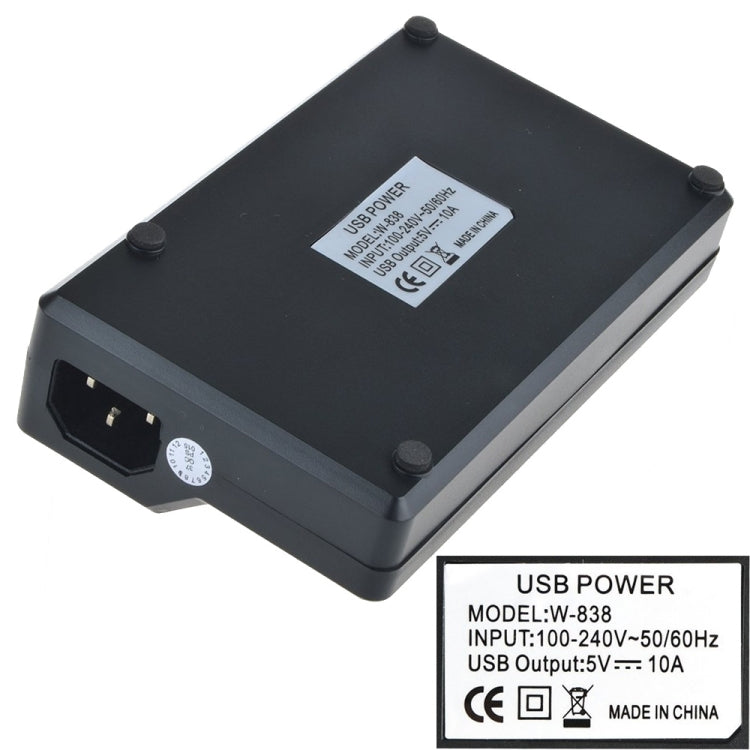 W-838 60W 10 Ports USB Fast Charging Dock Desktop Smart Charger AC100-240V, UK Plug - Multifunction Charger by buy2fix | Online Shopping UK | buy2fix