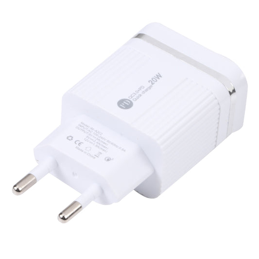 46-A2C2 20W PD + QC3.0 USB Multifunction Fast Charger，EU Plug(White) by buy2fix