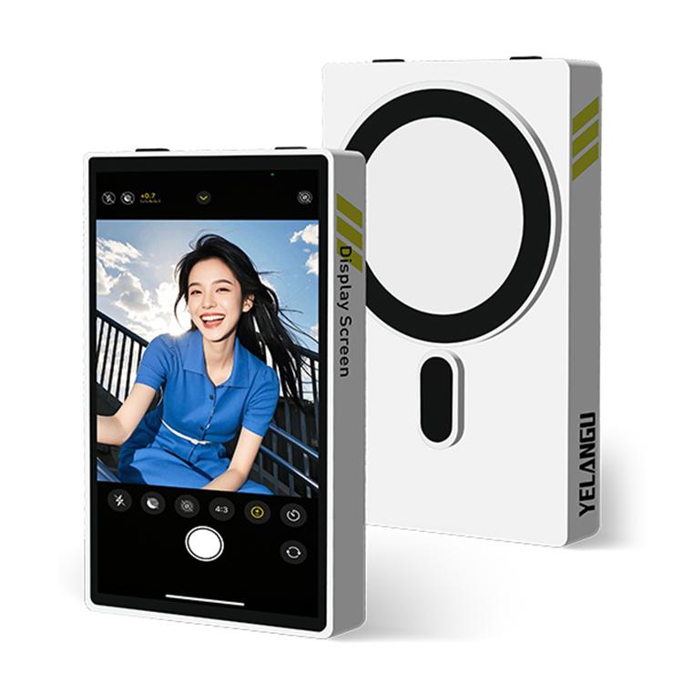 YELANGU TP01 Mobile Phone Selfie Wireless Same Screen Player Smartphone Magnetic Rear Selfie Monitor Screen (White) - Others Accessories by YELANGU | Online Shopping UK | buy2fix